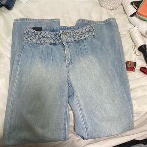 NWT BlankNyc The Delancey High rise wide leg braided waist 26